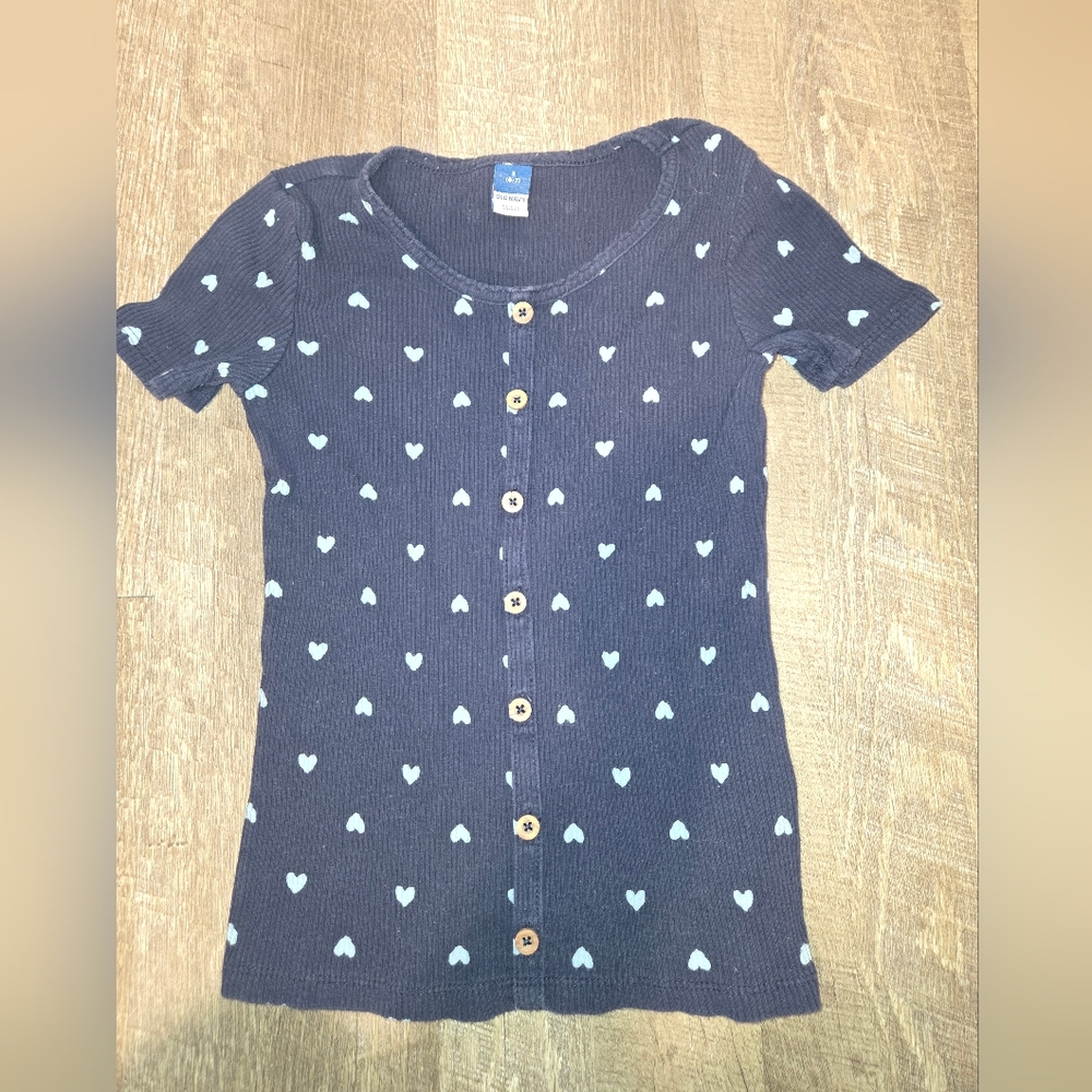 Old Navy Kids Button Down Shirt with Heart Pattern